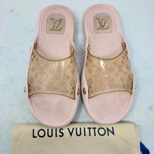 Louis Vuitton Pink LV Monogram Rubber Spa Pool Slides